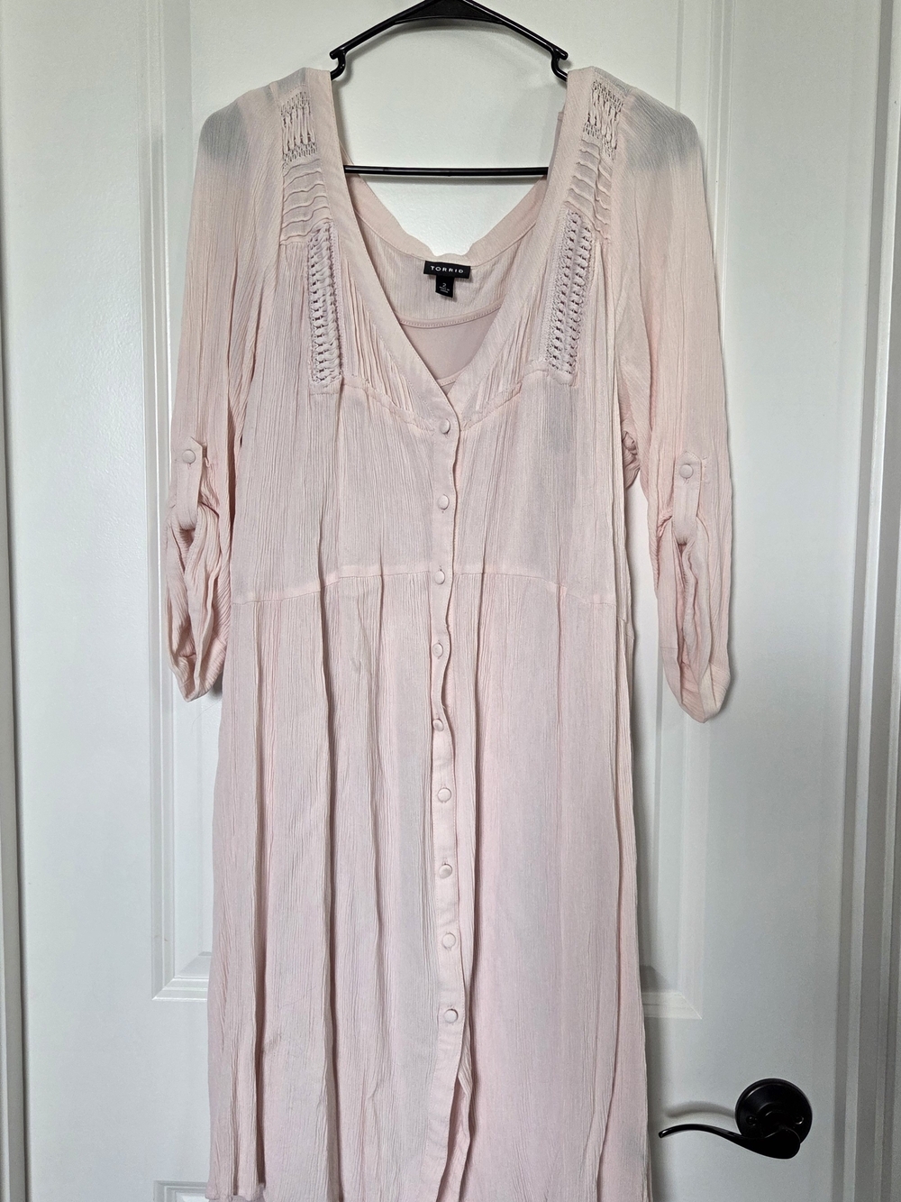 torrid Pale Blush Button-Down Midi Dress